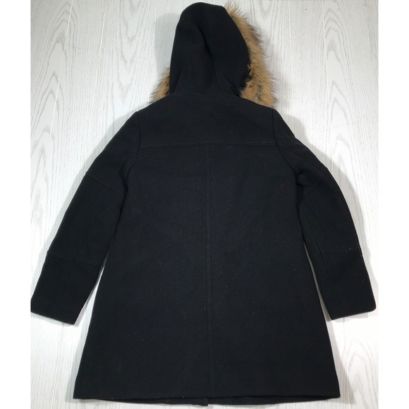 J Crew Chateau Parka Coat 2P Italian Stadium Cloth Nello Gori Wool Faux Fur Zip - Picture 2 of 12